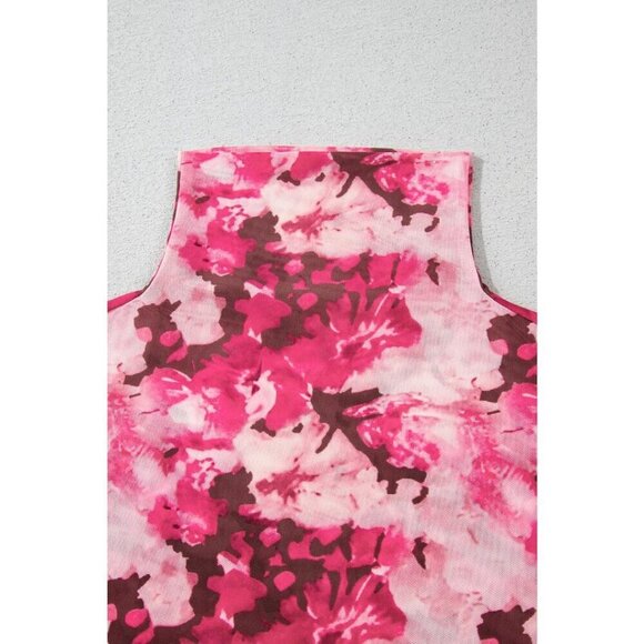 NWT FLORA Pink Floral Print Sheer Mesh Longsleeve - Picture 10 of 12